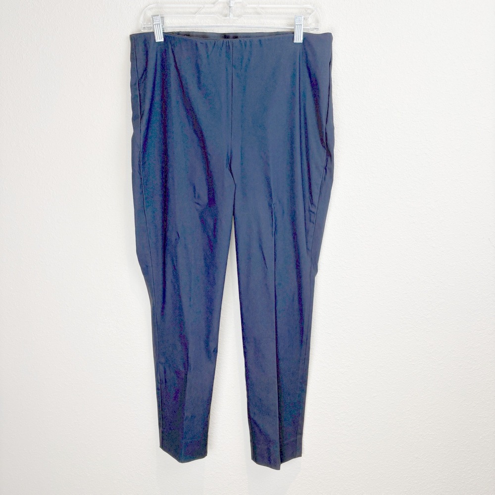 Chico's Womens 10R Juliet Ankle Pants Navy Blue Pull On Slim Stretch 570319258